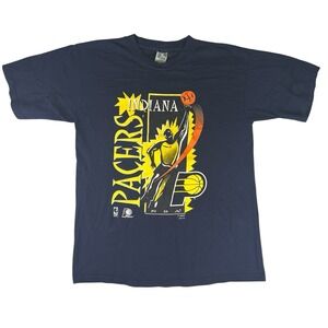Vintage 90s Indiana Pacers NBA T Shirt Competitor USA Double Sided L